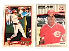 Barry Larkin Card Lot 1988 Topps 164 Fleer 515 VTG MLB Cincinnati Reds HOF