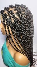 Large Knotless Box Braids. Full Lace Baby Hair. Braided Wig Jumbo Twist Braids