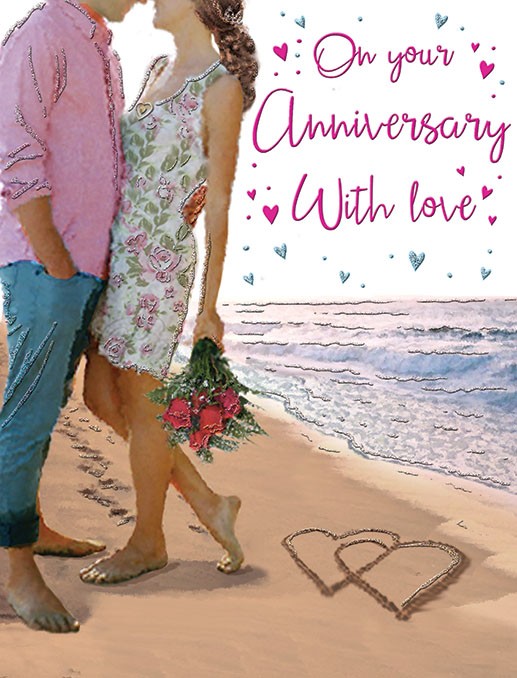 Wedding Anniversary Card - On Your Anniversary - Regal Beach Quality NEW