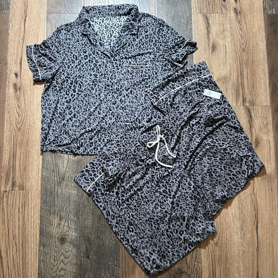 Conjunto Camisa y Pantalones Pijama GAP Modal Carbón Leopardo Talla XL NUEVO CON ETIQUETAS Foto 2 de 4