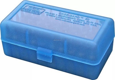 MTM Case-Gard Clear Blue 50 Round Rifle Ammo Box - RSLD5024