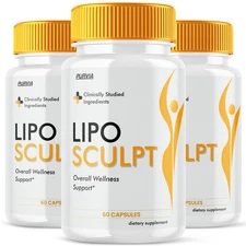 (3 Pack) Lipo Sculpt Capsules for Weight Loss LipoSculpt Pills Digestion (180ct)