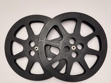 Pair of Vintage 16mm 1,600 Feet Black Plastic Movie Film Reels 13-3/4 Diameter