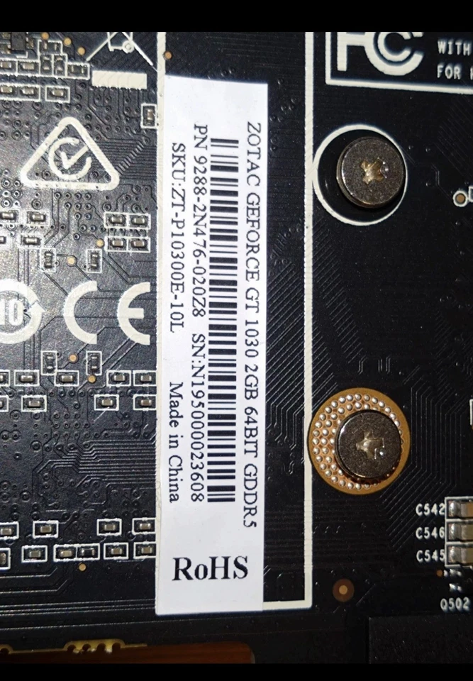 Zotac Nvidia Geforce GT 1030 2GB GDDR5 GPU Graphics Card.  - Image 3 of 4