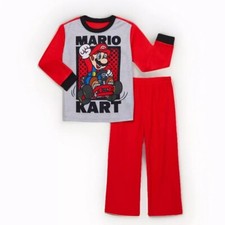 Mario Kart Boys Long Sleeve Top and Pants Pajama Set, 2-Piece, Size Small 6/7