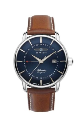 Zeppelin Atlantic GMT-Time Herrenuhr 8442-3 Lederband 40 mm
