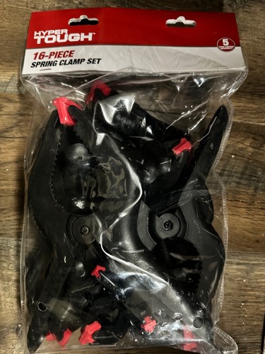 Hyper Tough 16-Piece Spring Clamp Set 2, 9” 2, 6” 4, 4” 4, 3.5” 4, 2.5” Brand Ne - Picture 2 of 4