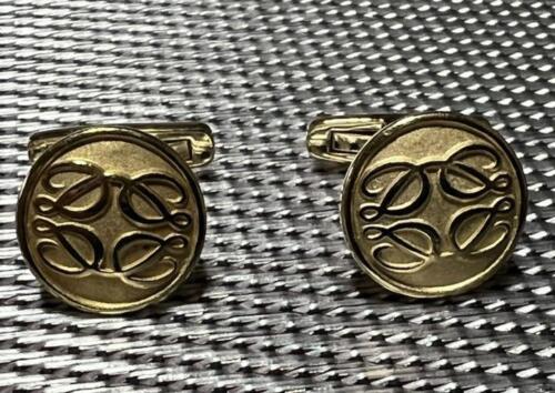 S.T. Dupont Cufflinks Anagram Logo design Gold color Round Matte made in France - Picture 1 of 9