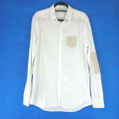 Hemd NEIL BARRETT Weiß Herren Modern Designer Shirt Oberteil 42 Baumwolle Neu