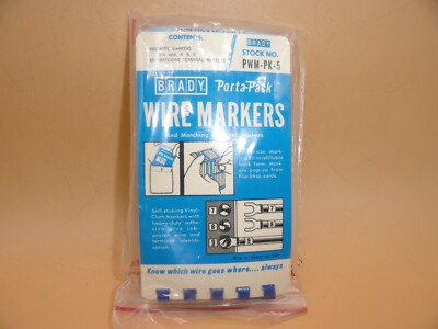 Brady PWM-PK-5 Vinyl Cloth Wire Marker LOT OF 10 Sheets