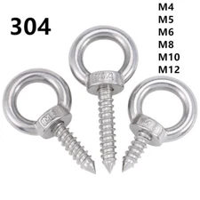 304 Stainless Steel Lifting Eye Bolt Self Tapping Screws M4 M5 M6 M8 M10 M12