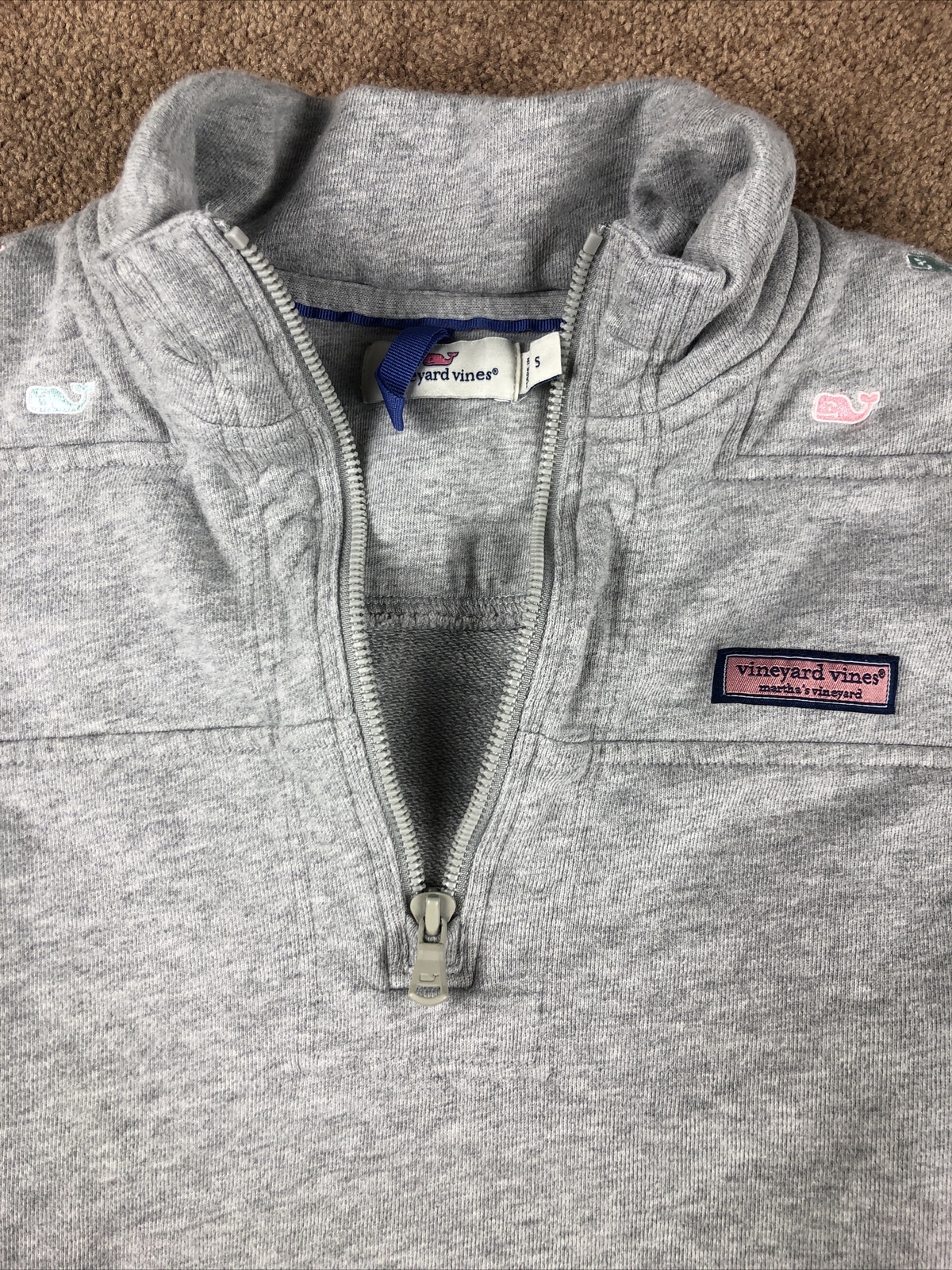 Vineyard Vines Solid Gray 1/4 Zip Sweatshirt Size… - image 1