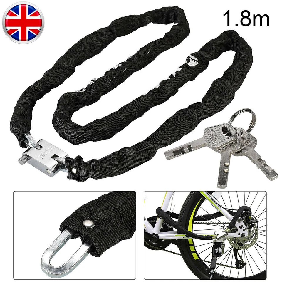 ANTI-THEFT STRONG MOTORCYCLE MOTORBIKE BIKE SECURITY CHAIN AND PADLOCK LOCK 2025 - Image 2 of 4