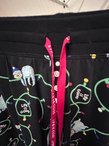 Life Is Good Women's Snuggle Up Sle Chillin Sloth Pajama Bottom Cotton Size M - Picture 4 of 14
