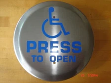 6” Round Press to Open Larco Handicap Entrance/Exit Automatic Door Switch