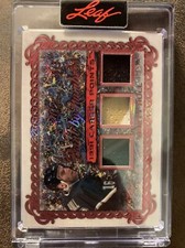 BRETT HULL 2022 LEAF ART OF HOCKEY TRIPLE GAME USED JERSEY PATCH 8/8