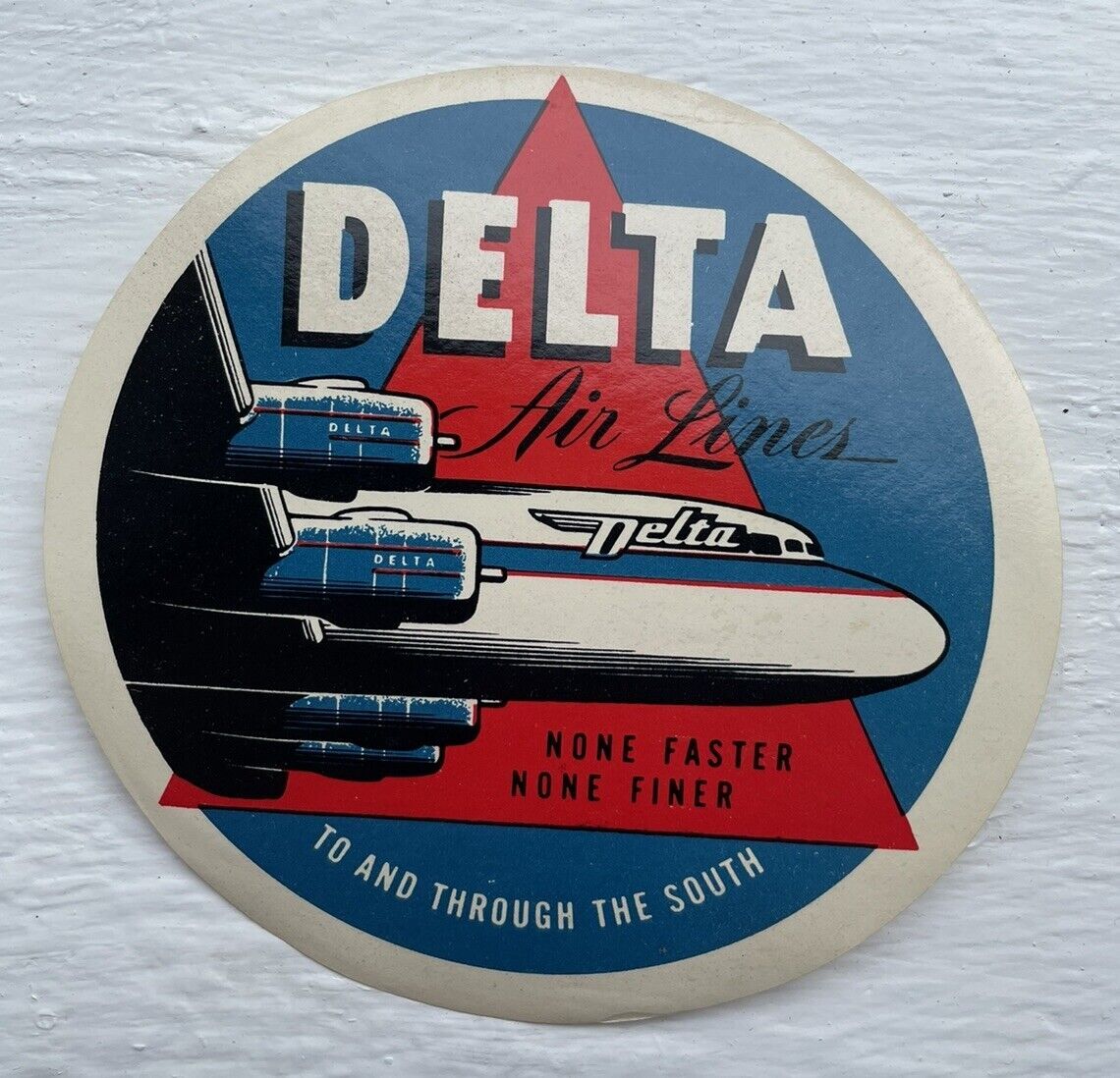 Vintage 1940s Delta Airlines Luggage Travel Decal Airplane M | eBay
