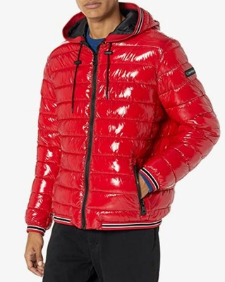 puffer jacket red mens