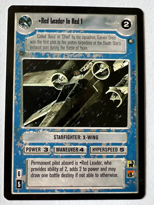 Decipher Star Wars CCG Rare BB Enhanced Promo Red Leader In Red 1 SWCCG