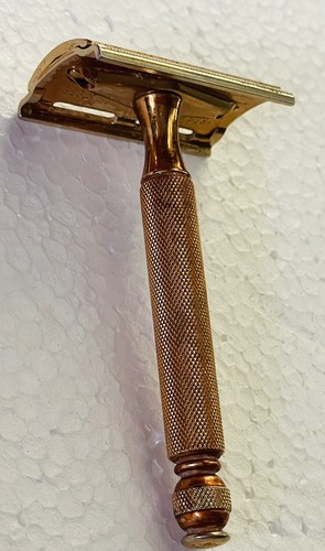 Vintage Gold Gillette Tech Ball End Safety Razor w/Blades - Picture 2 of 14