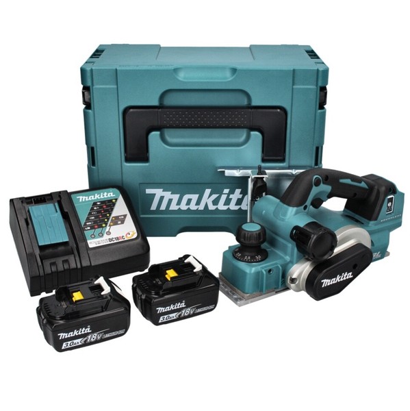 Makita Dkp 181 Rfj Hobel Falzhobel 82 Mm 18 V + 2X Akku 3Ah + LadegeräT + Makpac-image