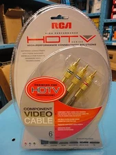 Studio-Grade, 6 ft, Gold Plated RCA HDTV Digital Component Video Cable HD6DC 