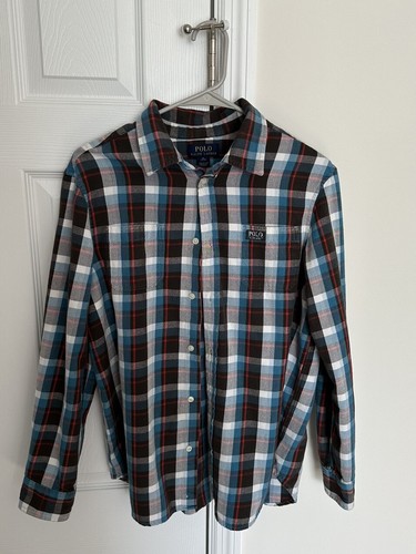 Polo Ralph Lauren Button Up Shirt Boys XL (18-20) Plaid 100% Cotton Ships Free - Picture 2 of 14