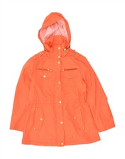 London Fog Womens Heritage Hooded Military Jacket Uk 10 Small Orange Lb20