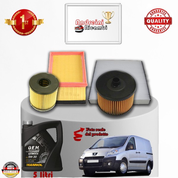 Inspektionskit Filter + ÖL Peugeot Expert II 2.0 HDI 100KW 136CV Von 2008->-image