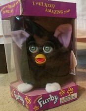 ORIGINAL FURBY 1998 ALL BLACK, AKA 'WITCHES CAT' NEW IN BOX VERY RARE