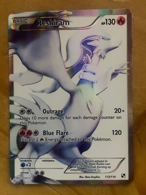 Reshiram ポケモンカード 130 HP Reshiram Pokemon Card Full Art HP 130 Moves: Outrage, Blue Flare