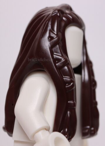 Lego dunkelbraune Minifigur Haare lang mit geflochtener Vorderseite - Bild 2 von 3