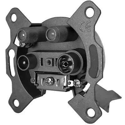 WENTRONIC 2 puertos SAT lata extremo enchufe antenas BK puntada debajo en yeso cable TV 8K HD