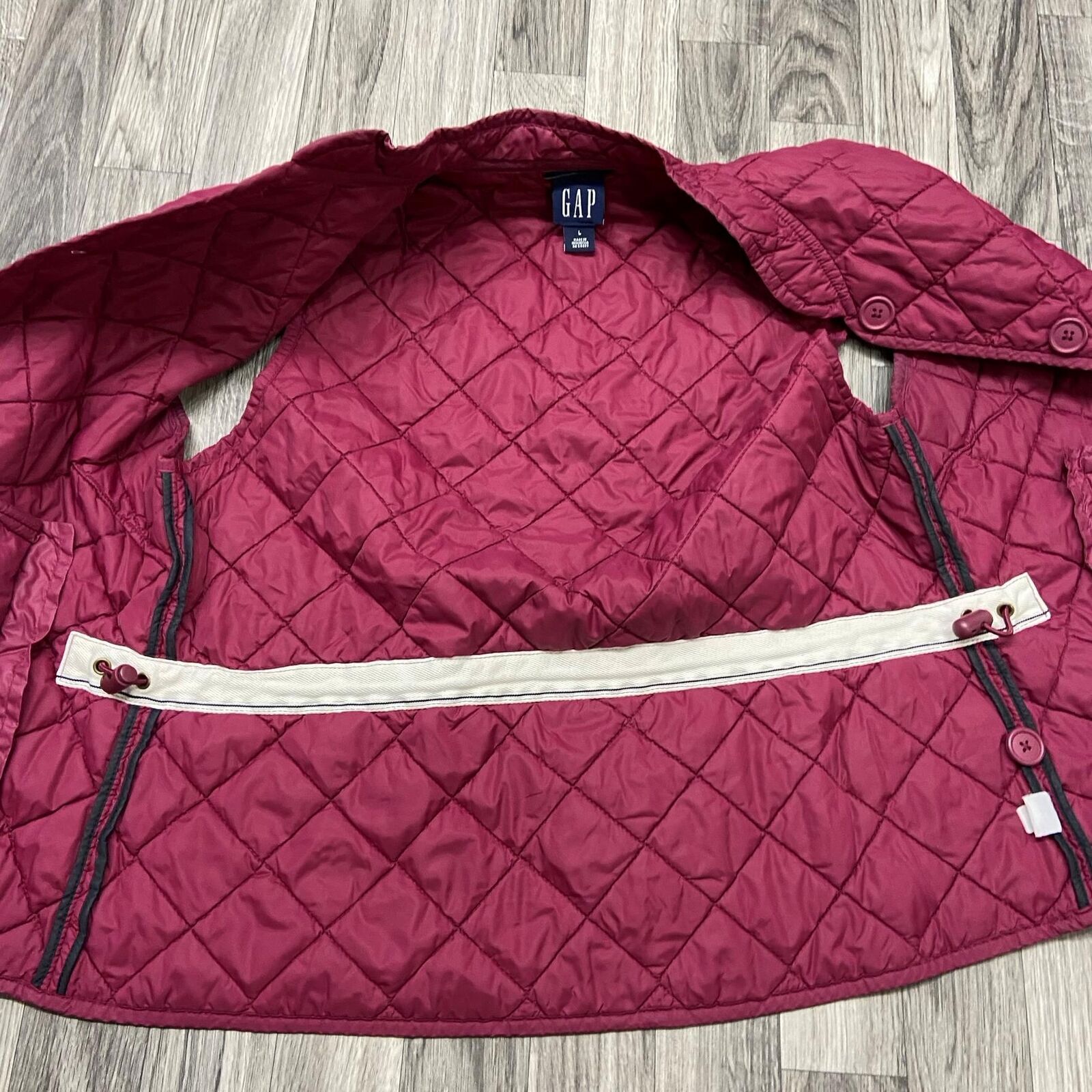 GAP Button Down Collared Maroon Quilted Vest Wome… - image 8