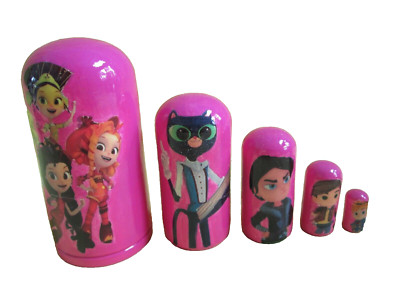 Fabulous Patrol TV Show Nesting Doll/5-pc Set/4.5'' Tall/Wood/Russia/NEW!
