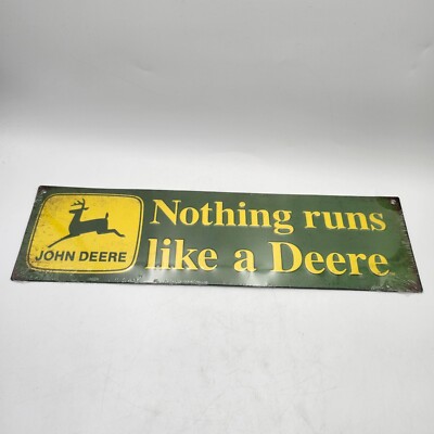 John Deere Nothing Runs Like A Deere Metal Tin Tacker Farm FFA Tractor Sign