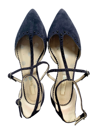 Boden DAMEN Riemchen Sandalen Gr .37 dunkelblau Veloursleder flach - Bild 2 von 9