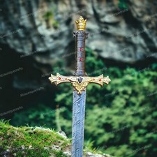 Excalibur Sword King Arthur Handmade Damascus Steel Fantacy Sword Sword Long