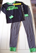 Jaclyn Intimates Kids 2 Pc Little Monster Soft Shirt Pants Pajamas Halloween L