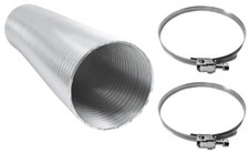 Intelmann Alu Flexrohr 50mm, Länge 5m + 2 Edelstahl Schlauchschellen F50SGSS