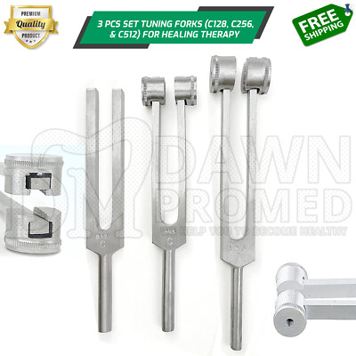 Tuning Fork Set of 3 Healing Therapy Medical Surgical Diagnostic Inst German Gr