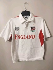 Vintage Team ENGLAND Rugby XV Polo Shirt RARE Mad Dogs & Englishmen UK 13yrs VTG