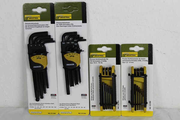 Proxxon Set Winkel-Satz FüR Innensechskant (Hx) 9-Tlg 23946+23944+23954+23956-image