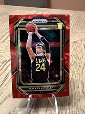 2022-23 Prizm Walker Kessler Panini Red Cracked Ice Rookie RC Utah Jazz #234