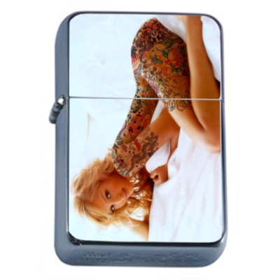 Georgia Atlanta Pin Up Girls D9 Flip Top Oil Lighter Wind Resistant 