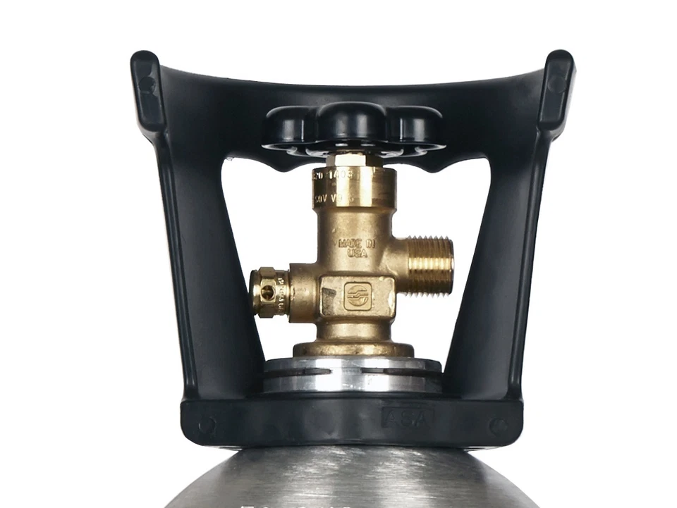 Nuevo 20 lb. Tanque de CO2 de aluminio con mango y válvula CGA320 Homebrew Beverage Grow Foto 3 de 4