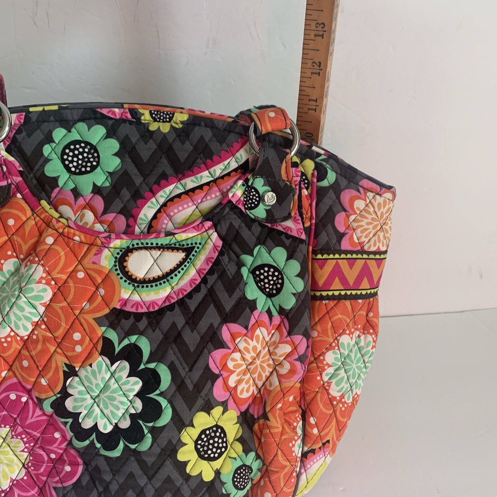 Vera Bradley Floral Print Quilted Fabric Shoulder Bag… Gem