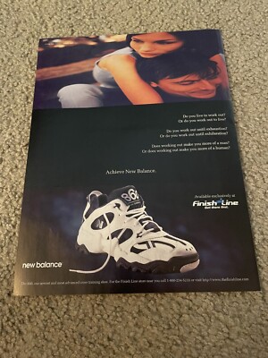 Vintage 1996 NEW BALANCE 860 Running Shoes Poster Print Ad 1990s
