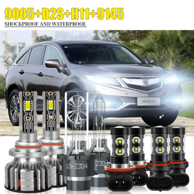 For Acura RDX 2007-2018 Combo HID LED Headlight Hi/Low LED Fog Light Bulbs