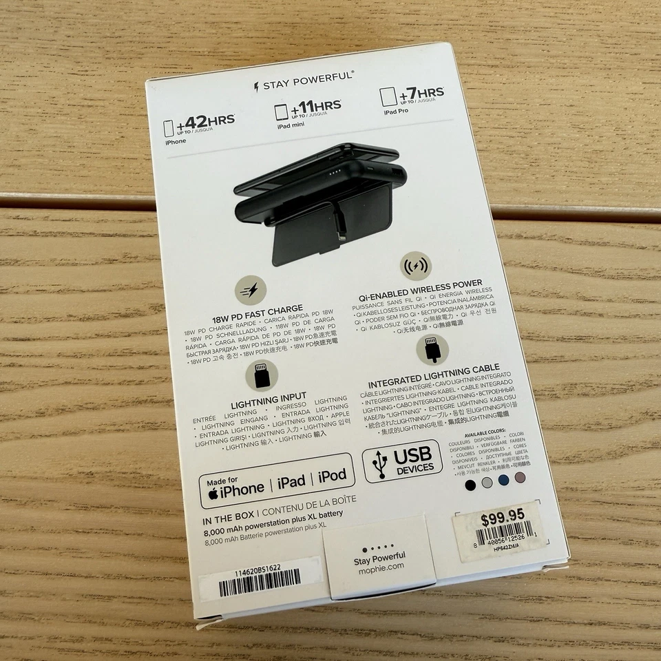 Carregador sem fio Mophie Powerstation Plus XL 8.000 mAh bateria para iPhones - Imagem 2 de 4